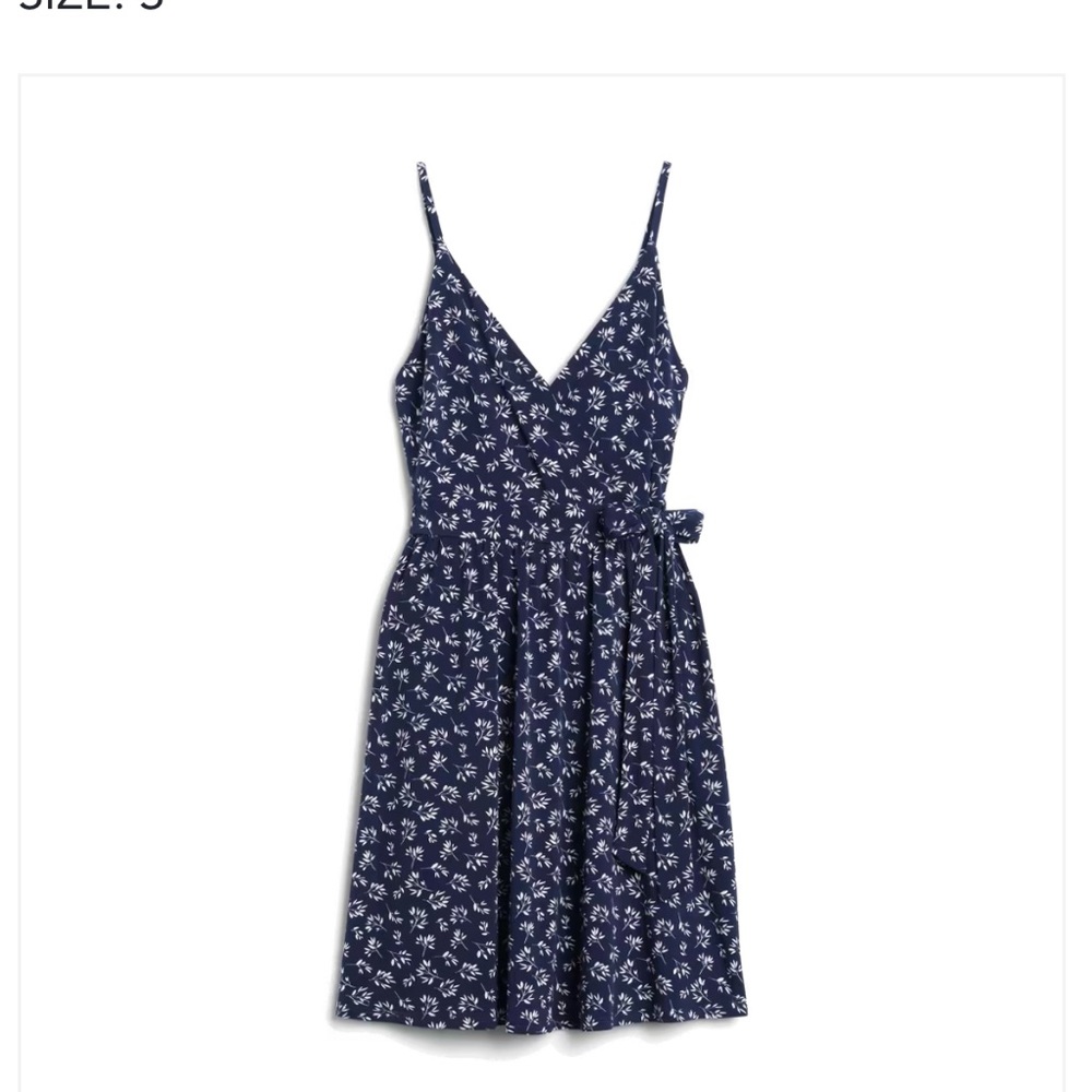 NWT Stitch Fix Kaleigh Margot Knit Faux Wrap Blue Floral Dress Small S